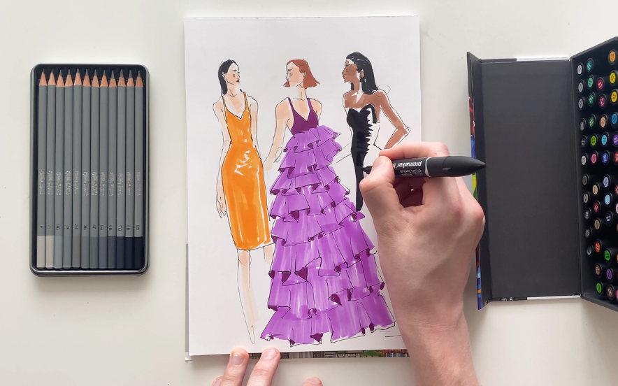 How to draw different types of dresses  Winsor & Newton EU