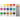 Winsor & Newton Oil Pastel Box 15x Sticks Set next to 15 colour swatches with colour names in English, French & Spanish