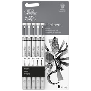 Black Fineliner Assorted Set x5