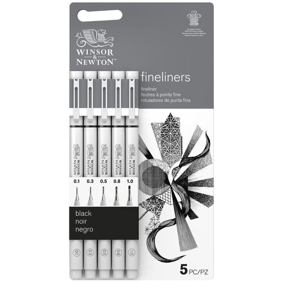 Black Fineliner Assorted Set x5